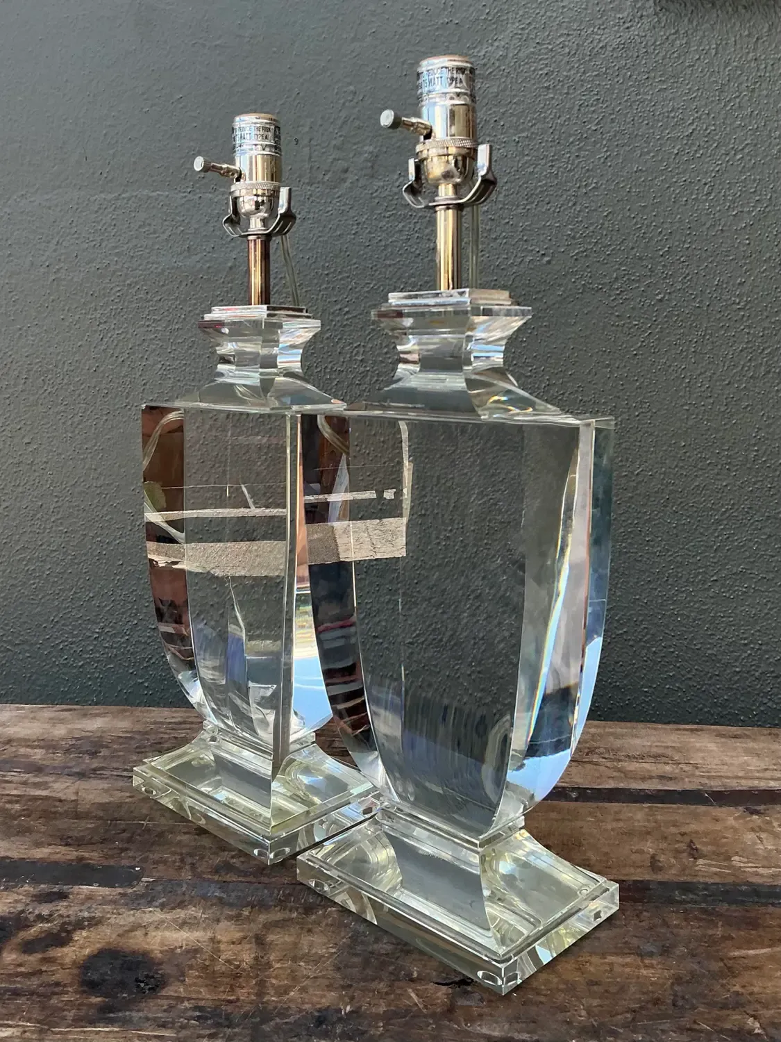 Vintage Regency Glass Lamps - A Pair — additional photo 2