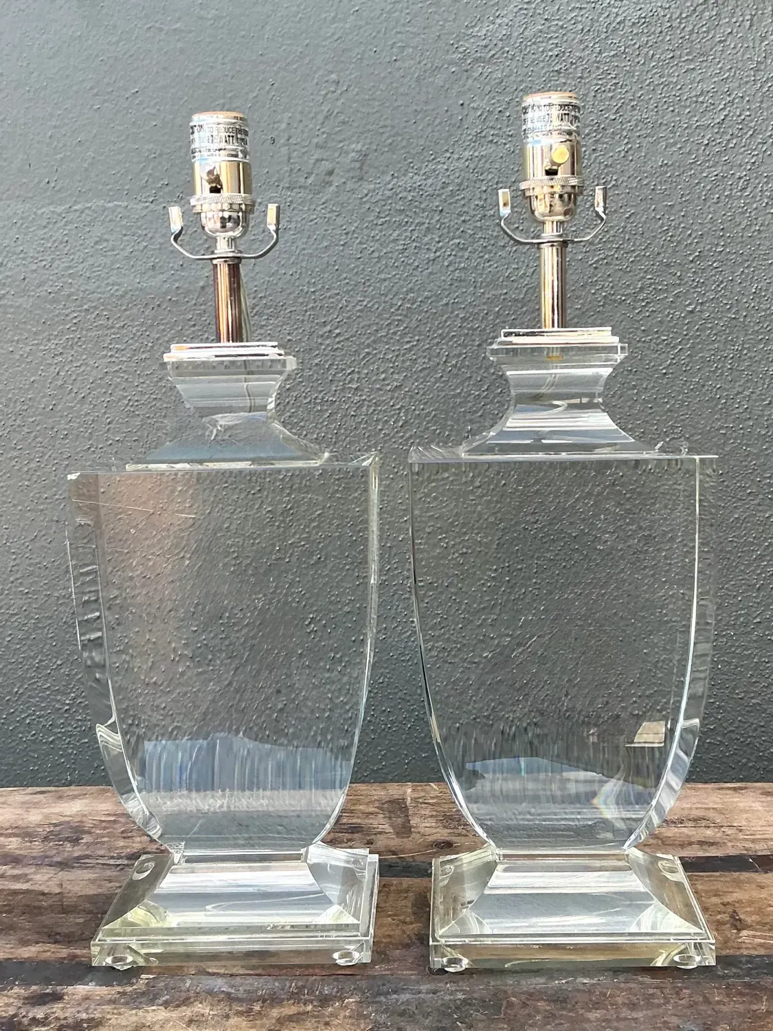 Vintage Regency Glass Lamps - A Pair — additional photo 3