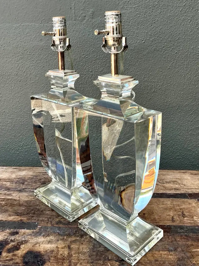Vintage Regency Glass Lamps - A Pair — additional photo 5