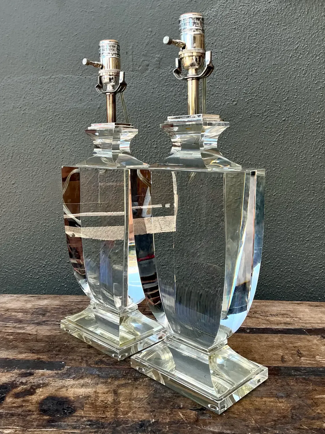 Vintage Regency Glass Lamps - A Pair — additional photo 6