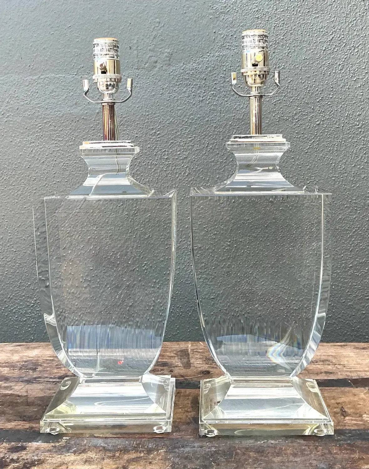 Vintage Regency Glass Lamps - A Pair — additional photo 7