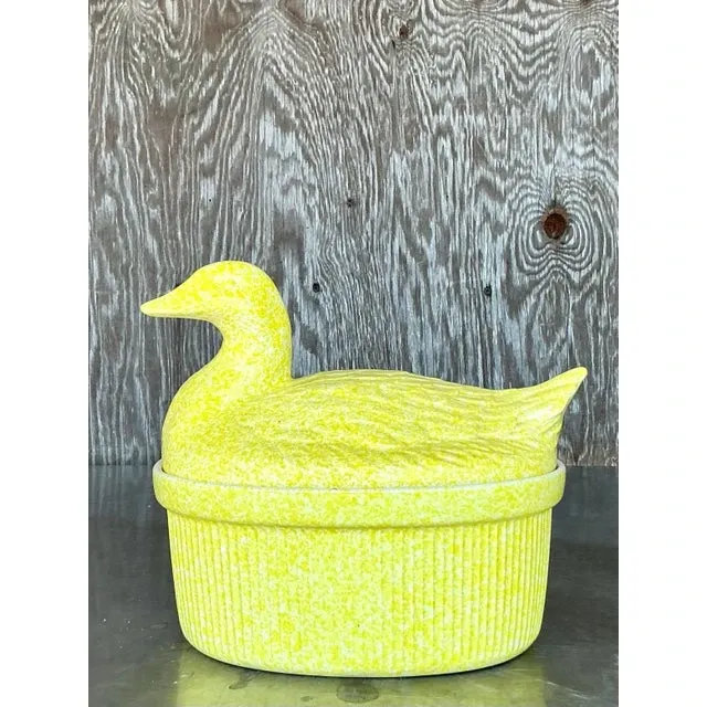 Vintage Regency Glazed Ceramic Duck Casserole Dish — additional photo 1