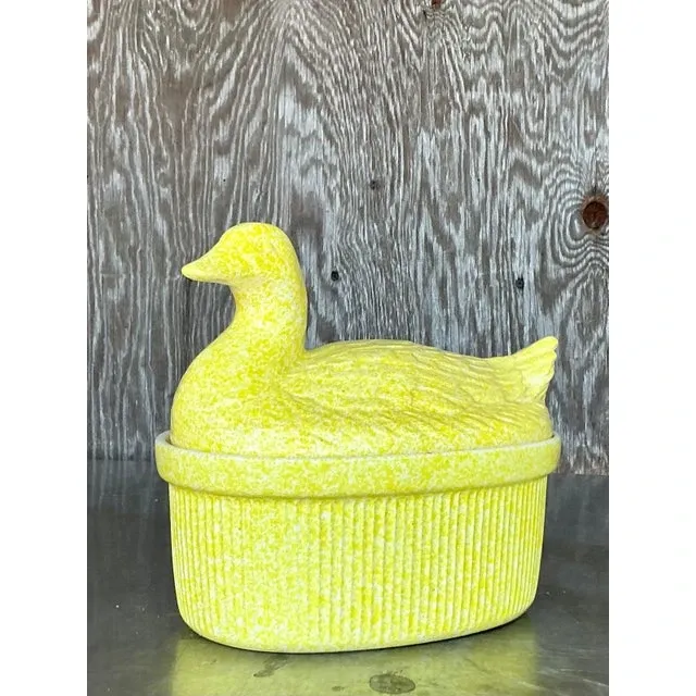 Vintage Regency Glazed Ceramic Duck Casserole Dish — additional photo 5