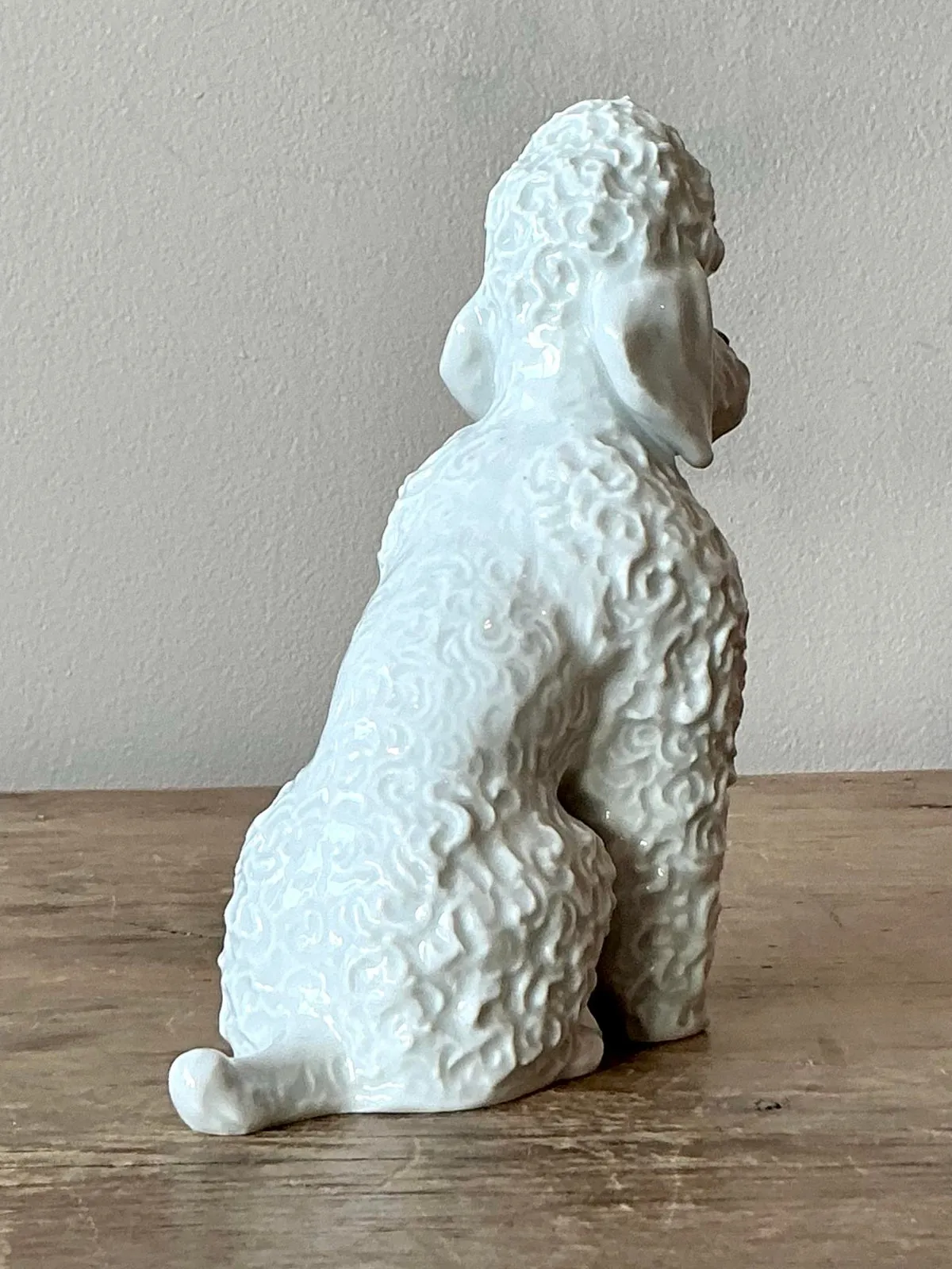 Vintage Regency Glazed Ceramic Poodle — additional photo 2
