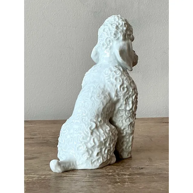 Vintage Regency Glazed Ceramic Poodle — additional photo 1