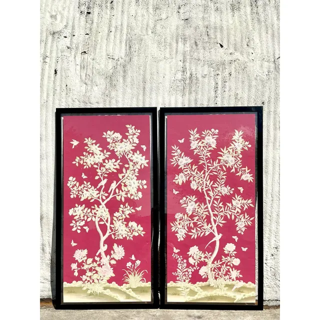 Vintage Regency Gracie Paper Panels - A Pair — additional photo 1