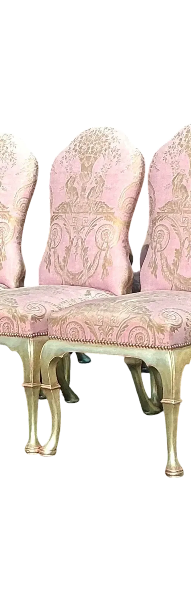 Vintage Regency Gregorius Pineo Dining Chairs in Fortuny Upholstery - Set of 6