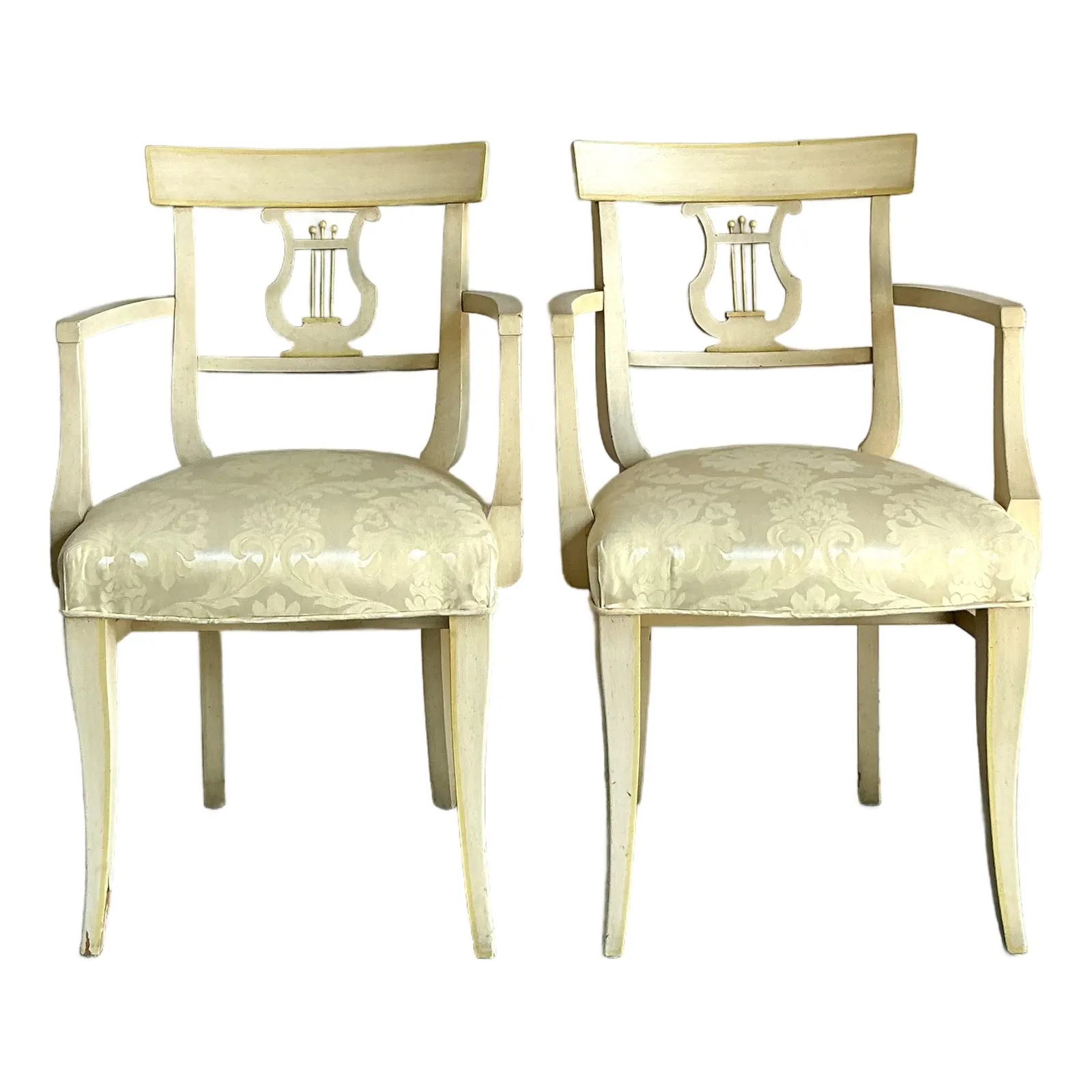 Vintage Regency Grosfeld House Lyre Back Klismos Chairs - A Pair — additional photo 1