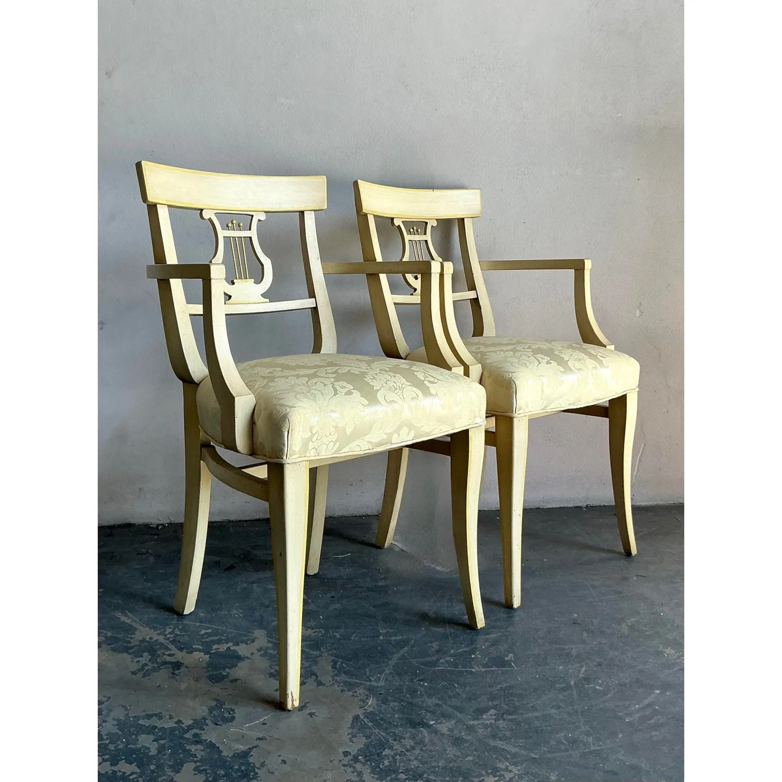 Vintage Regency Grosfeld House Lyre Back Klismos Chairs - A Pair — additional photo 2