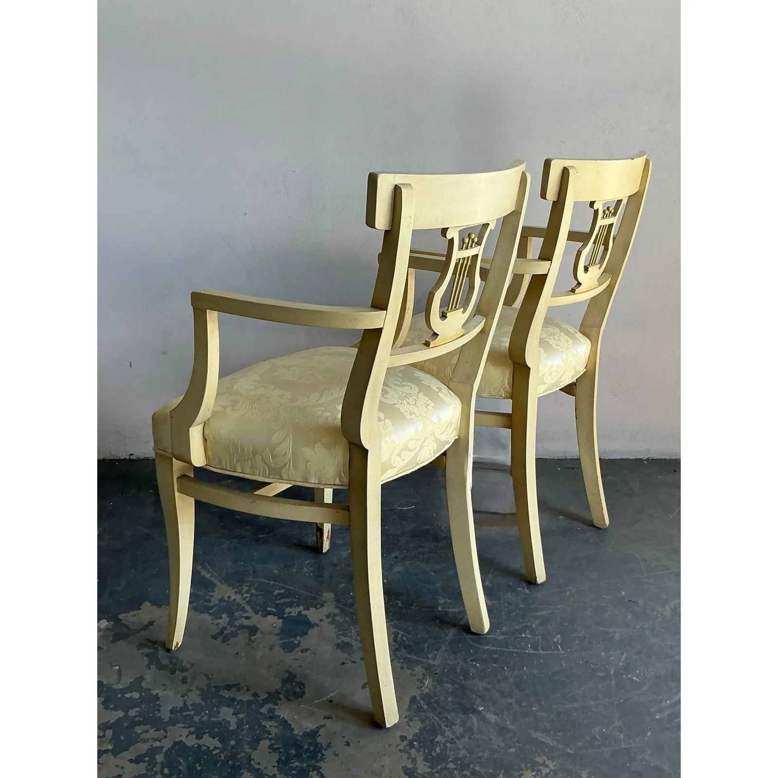 Vintage Regency Grosfeld House Lyre Back Klismos Chairs - A Pair — additional photo 4