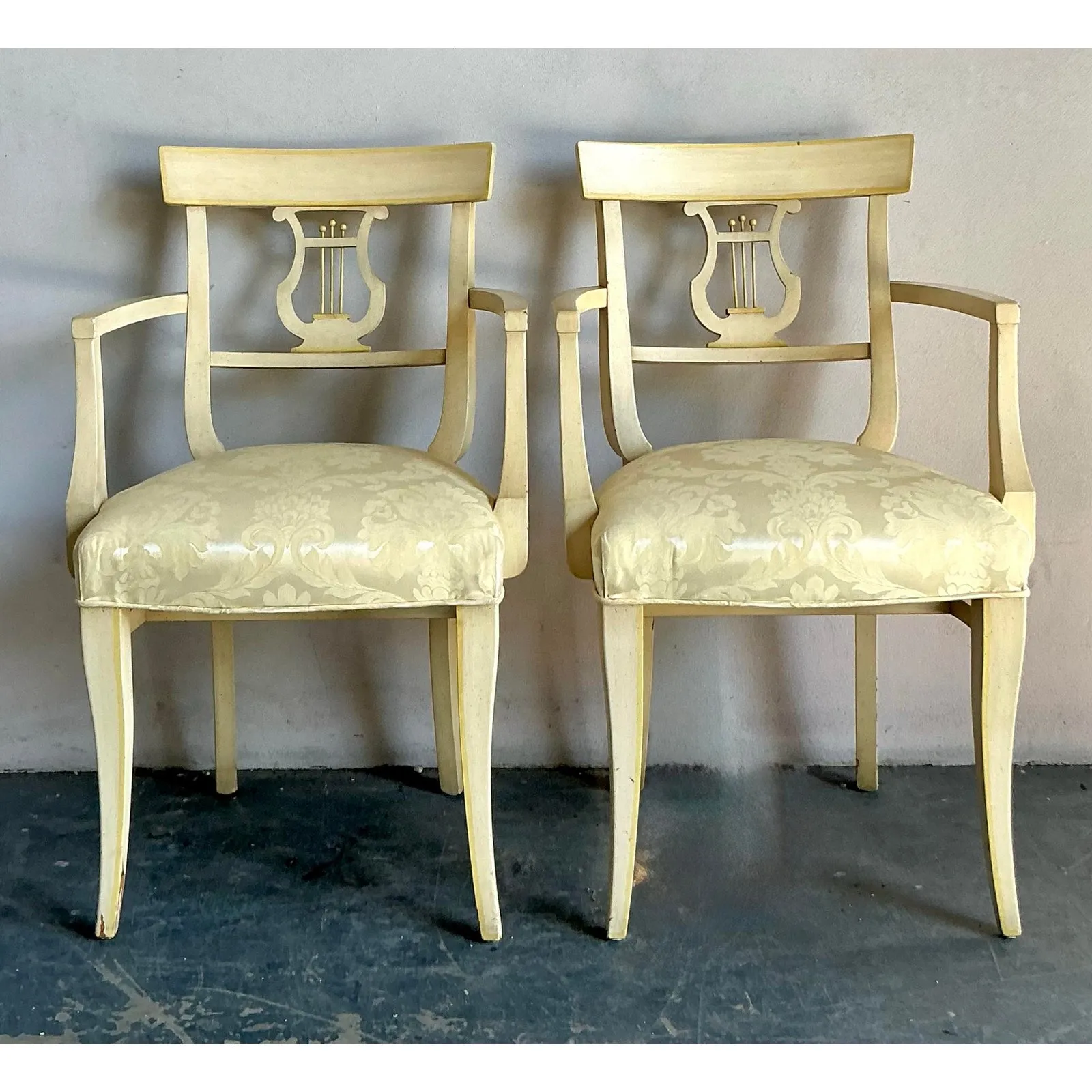 Vintage Regency Grosfeld House Lyre Back Klismos Chairs - A Pair — additional photo 5