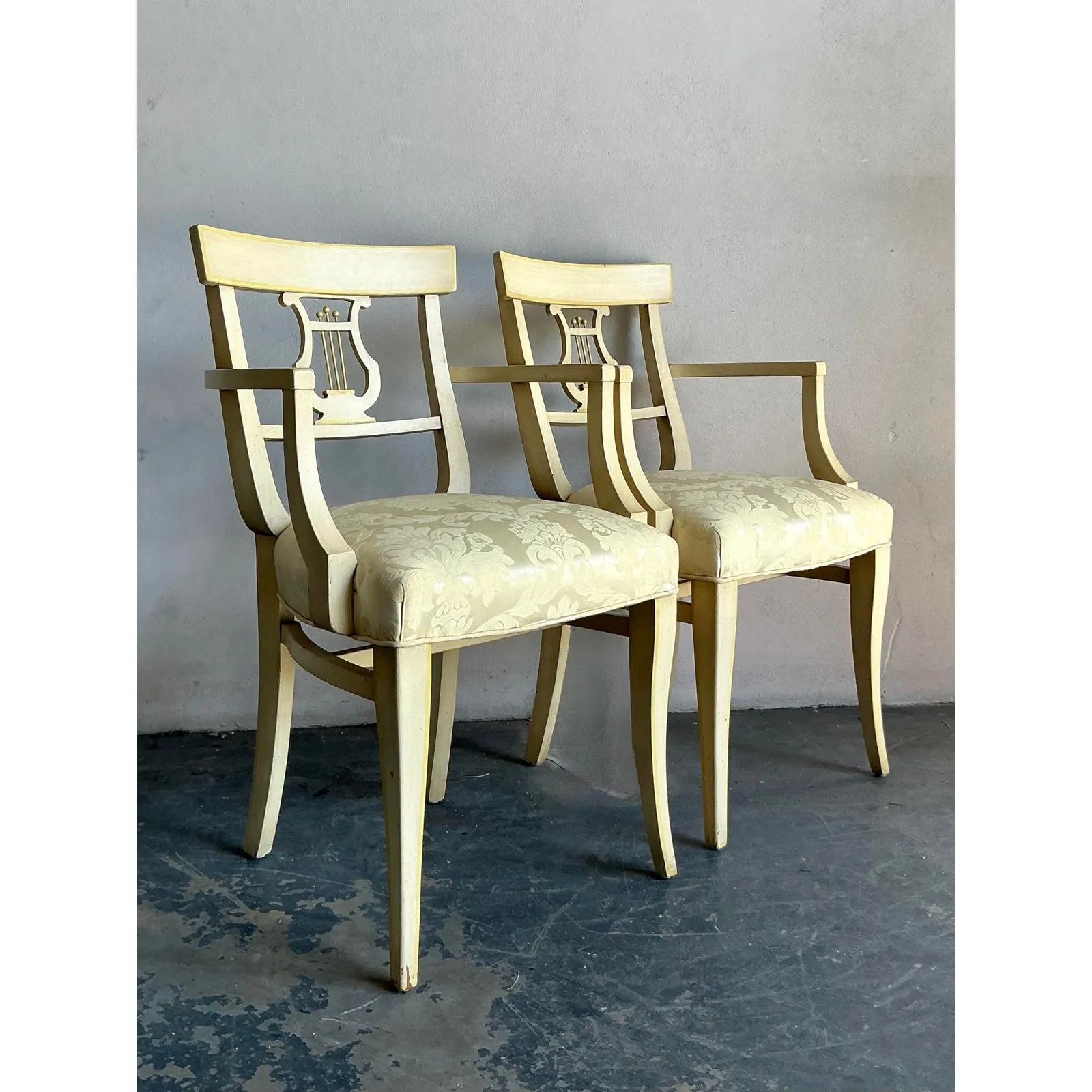 Vintage Regency Grosfeld House Lyre Back Klismos Chairs - A Pair — additional photo 6