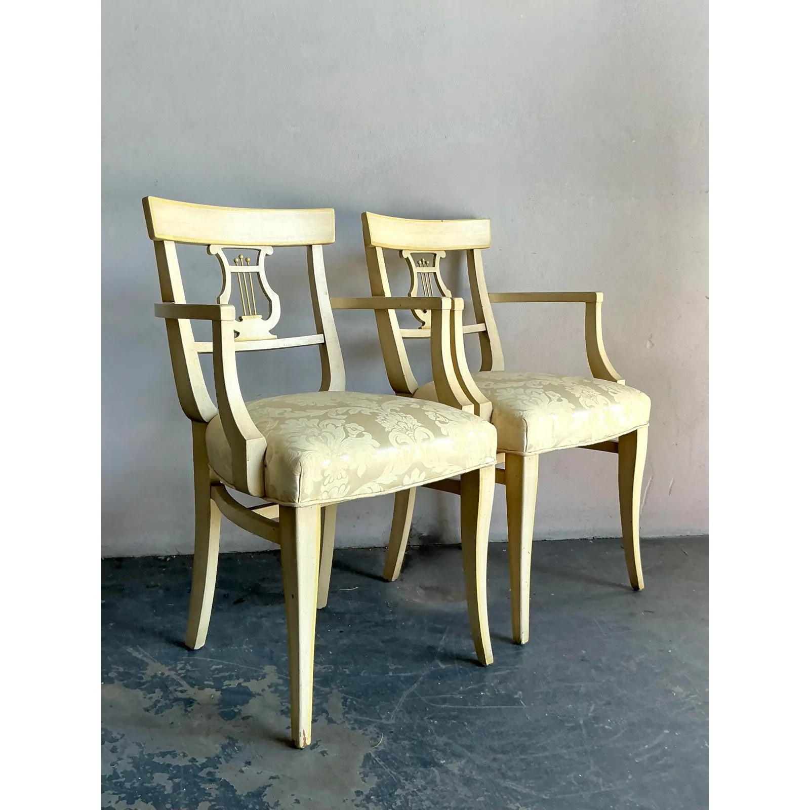 Vintage Regency Grosfeld House Lyre Back Klismos Chairs - A Pair — additional photo 7