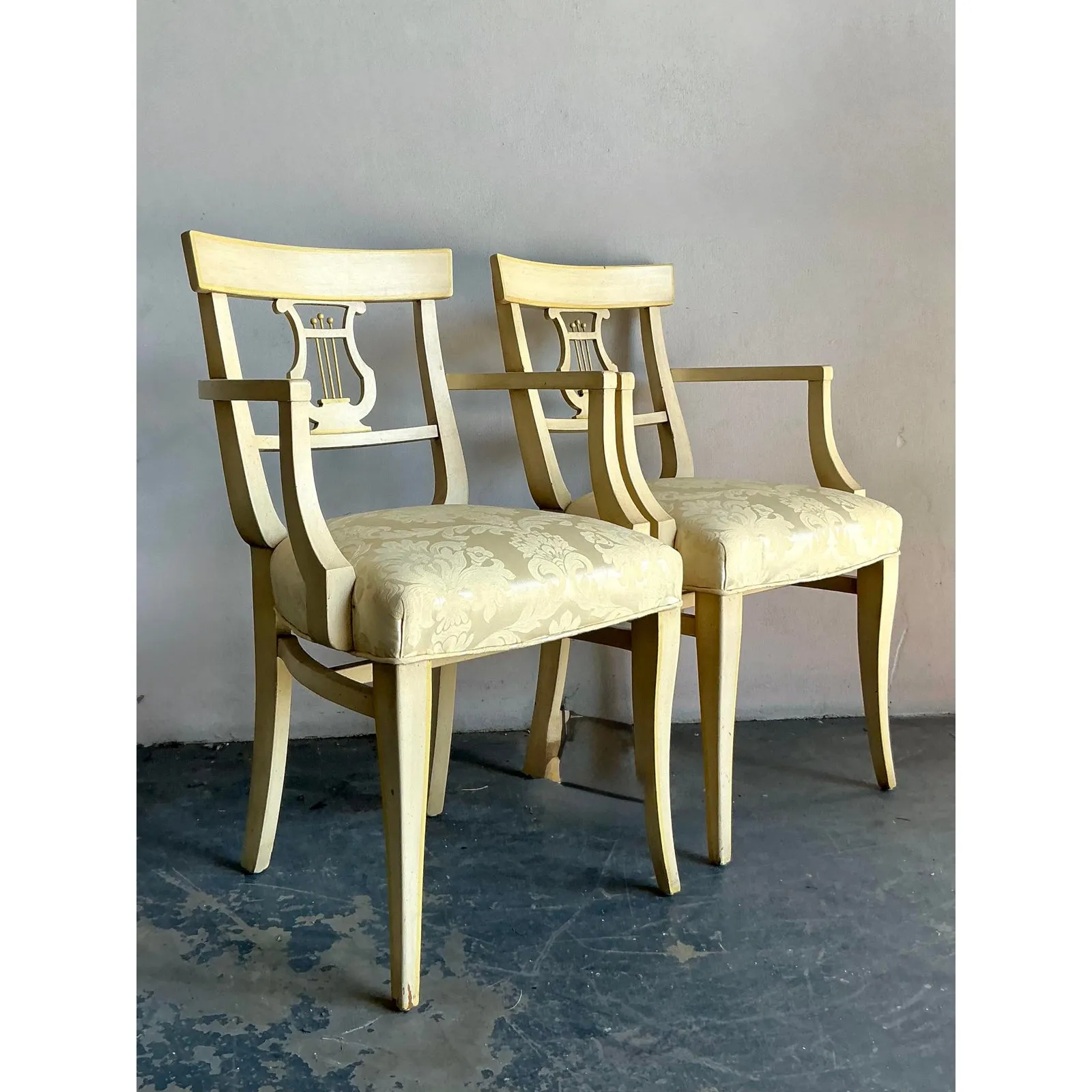 Vintage Regency Grosfeld House Lyre Back Klismos Chairs - A Pair — additional photo 8