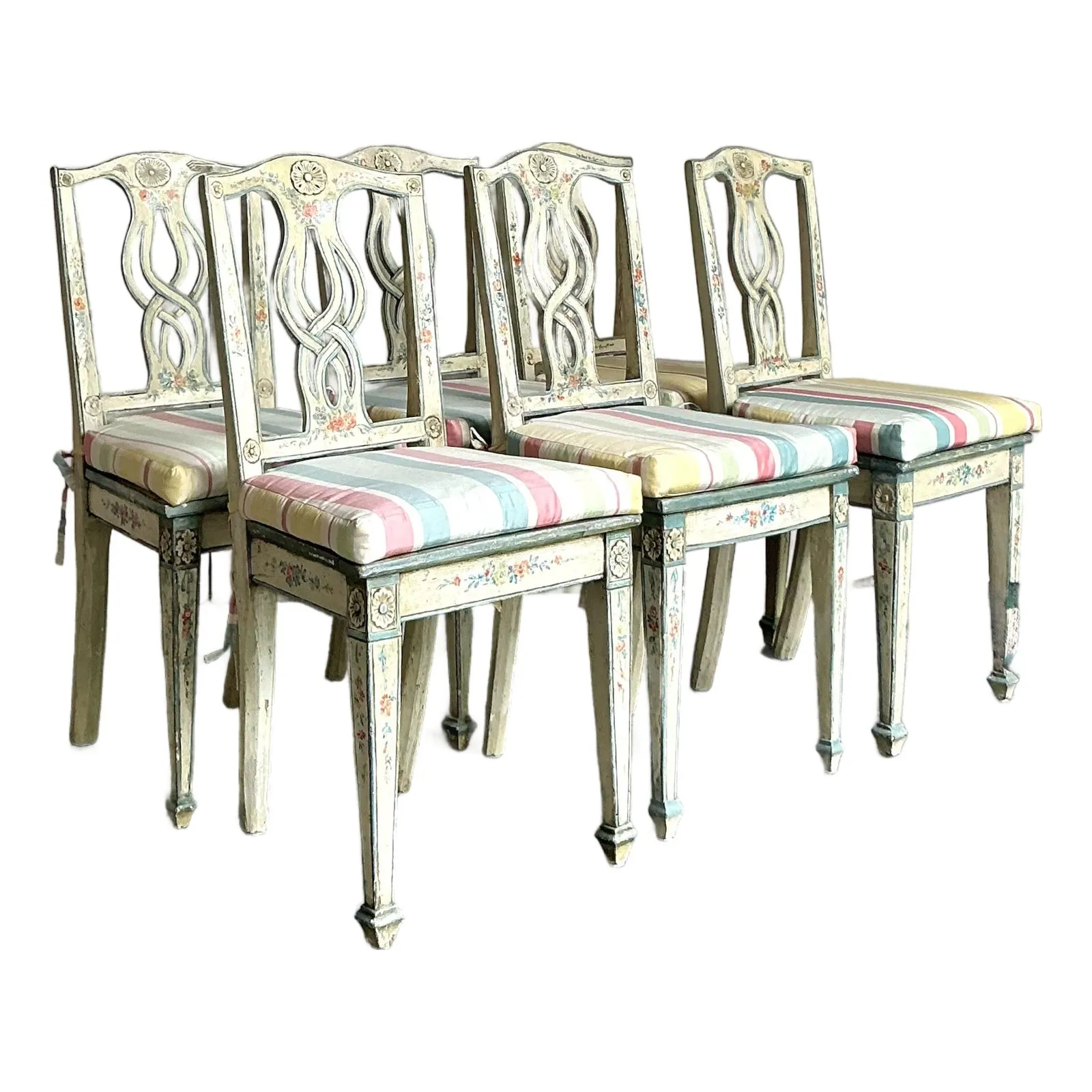 Vintage Regency Hand Painted Cane Dining Chairs - Set of 6 — additional photo 1