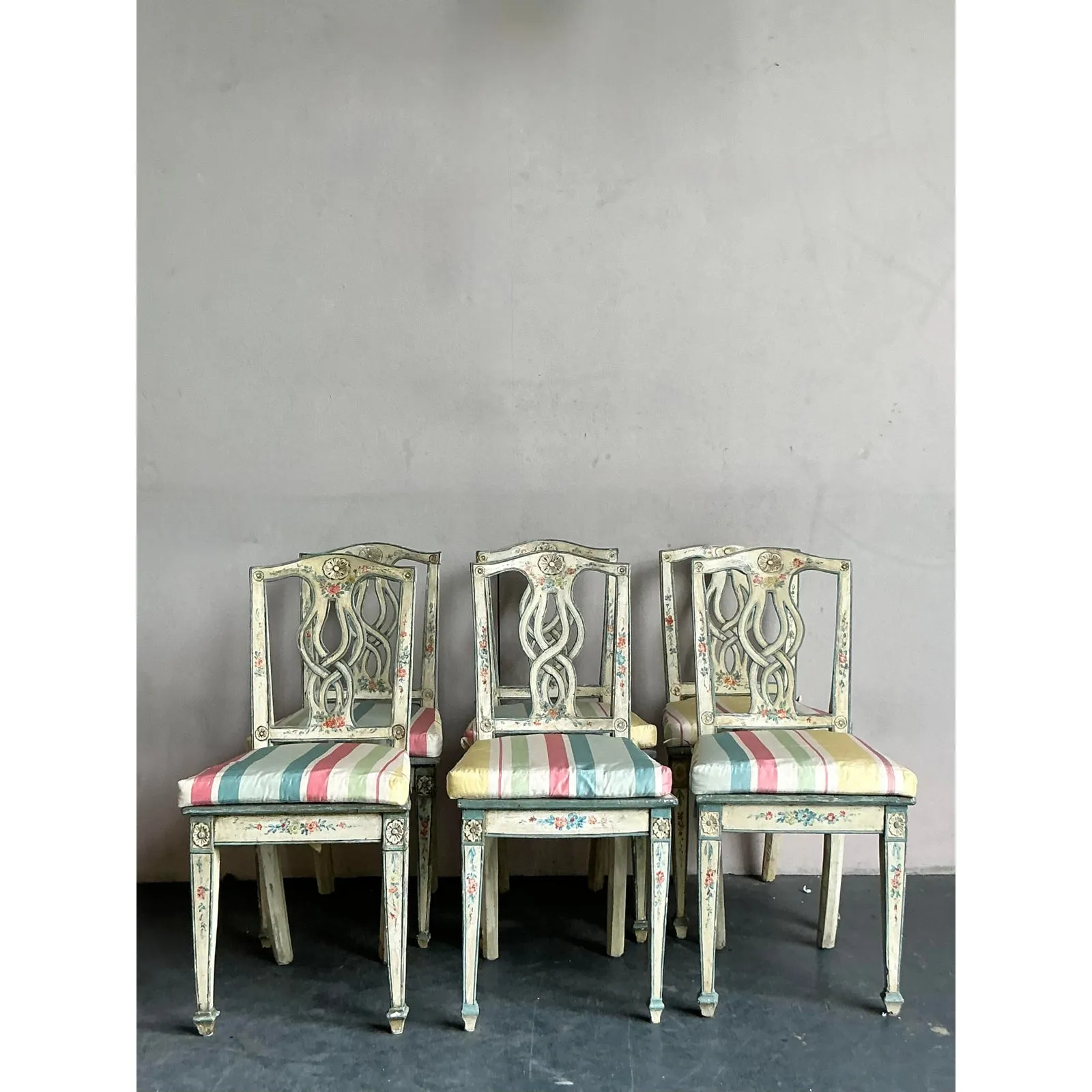 Vintage Regency Hand Painted Cane Dining Chairs - Set of 6 — additional photo 2