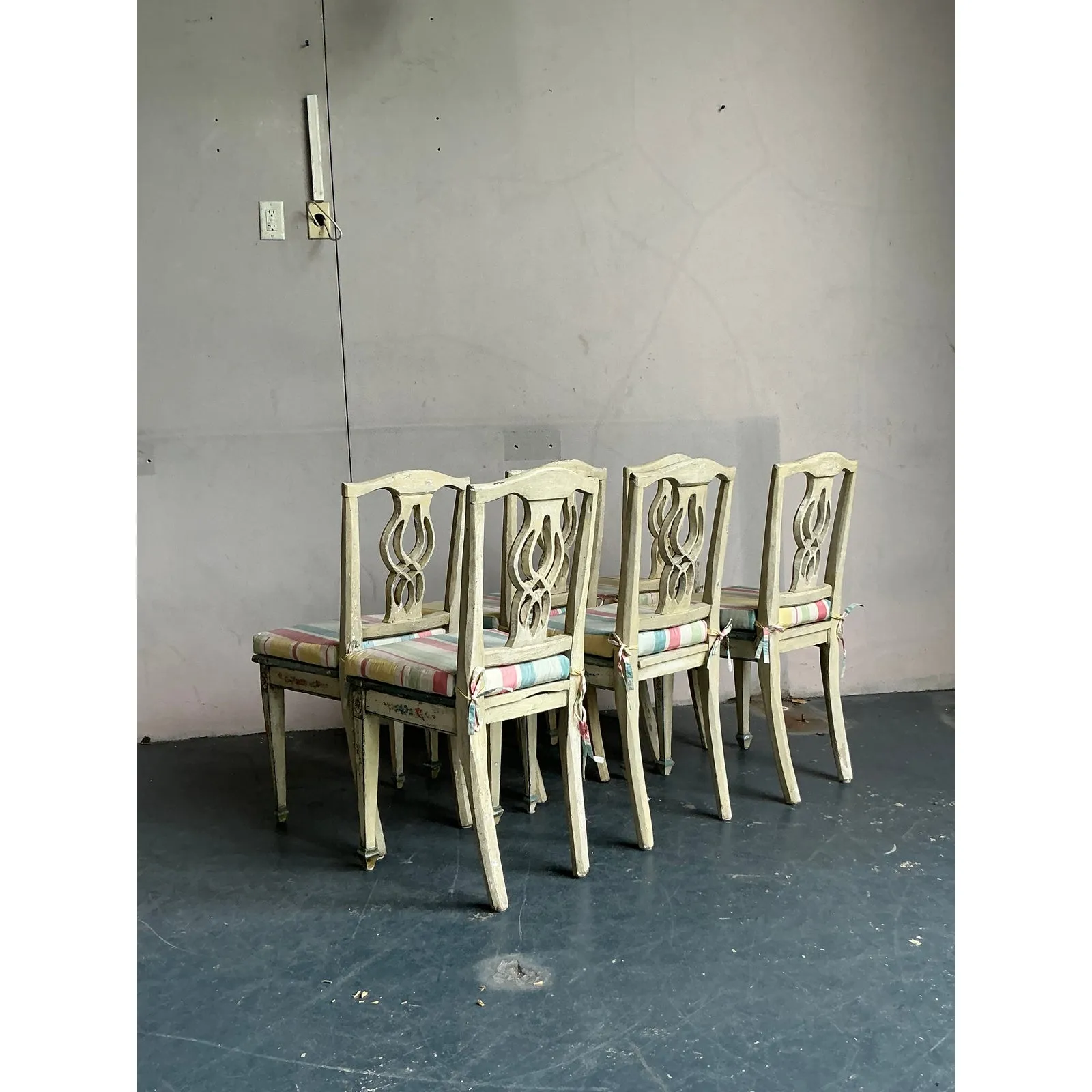 Vintage Regency Hand Painted Cane Dining Chairs - Set of 6 — additional photo 6