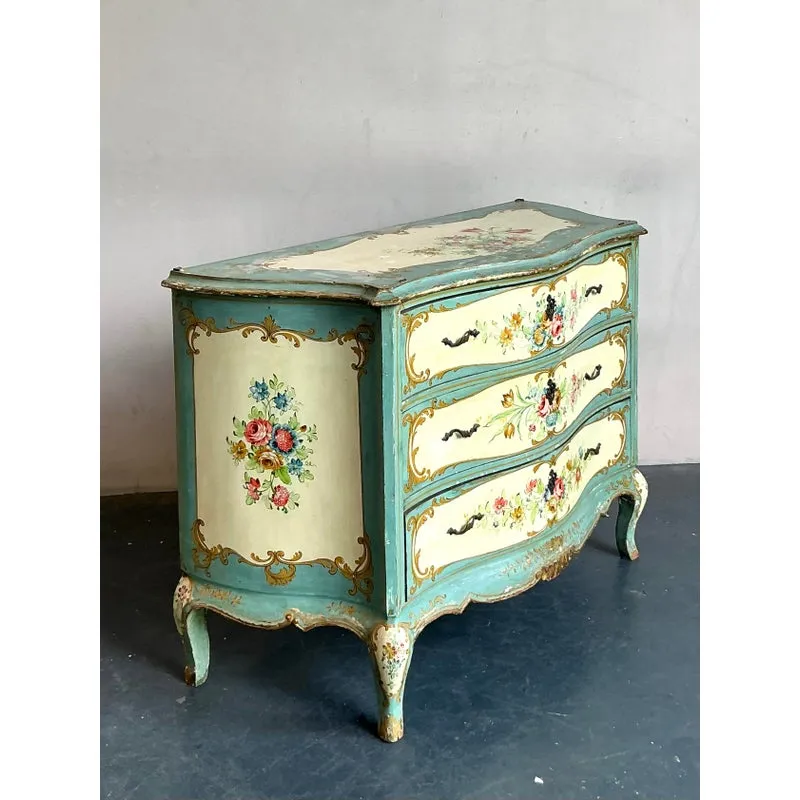Vintage Regency Hand Painted Floral Chest of Drawers — additional photo 2