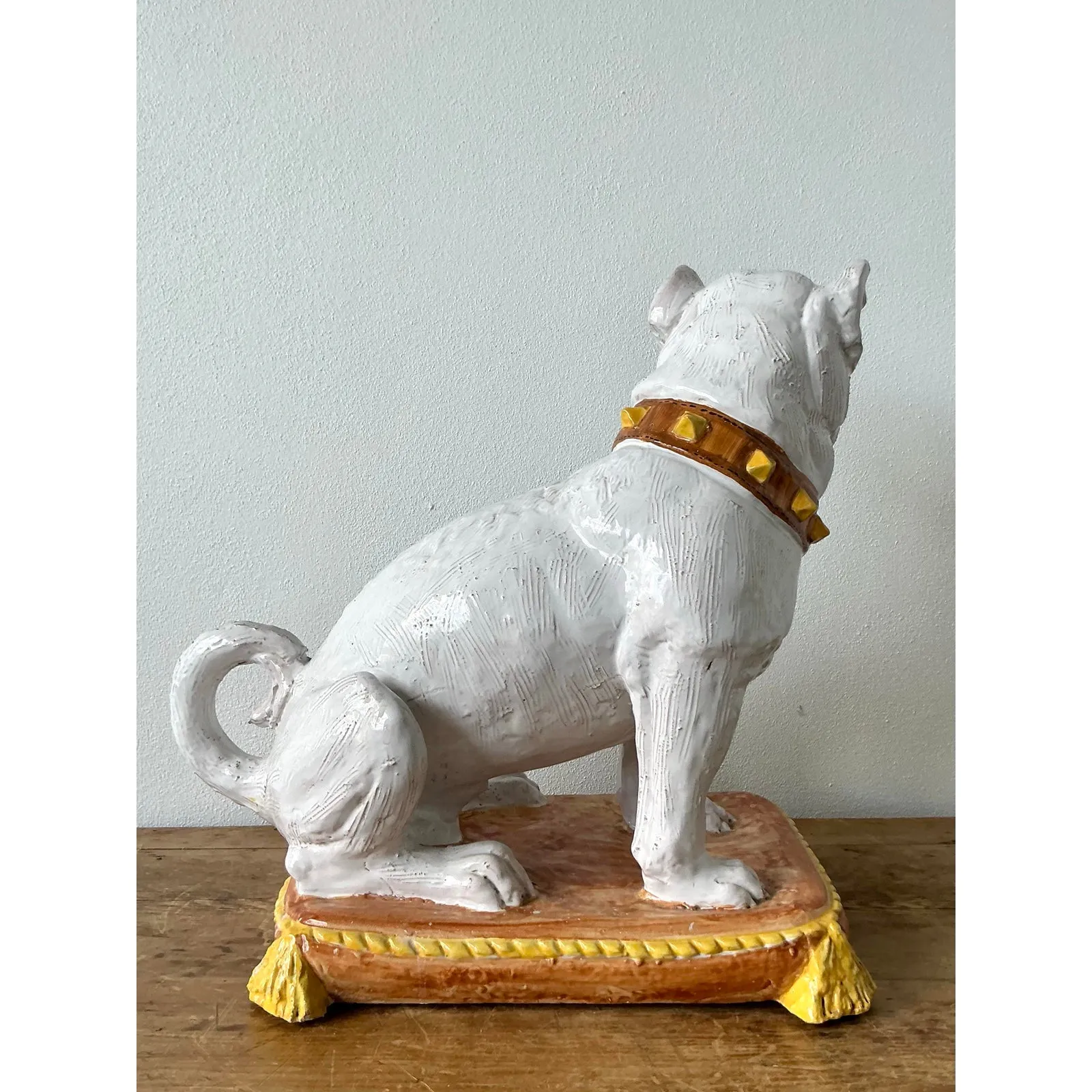 Vintage Regency Italian Glazed Ceramic Dog — additional photo 1