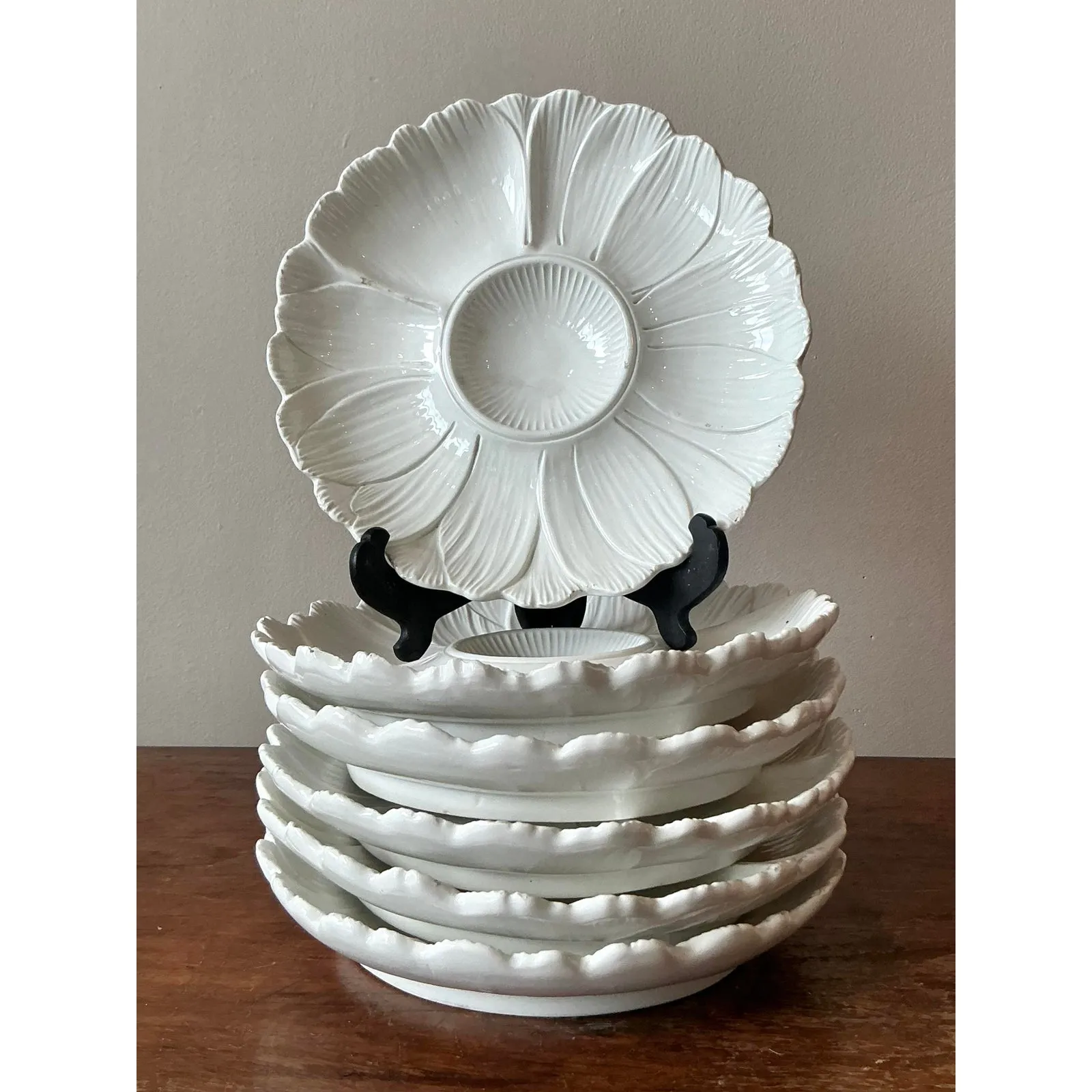 Vintage Regency Italian Glazed Ceramic Luncheon Plates - Set of 6 — additional photo 2