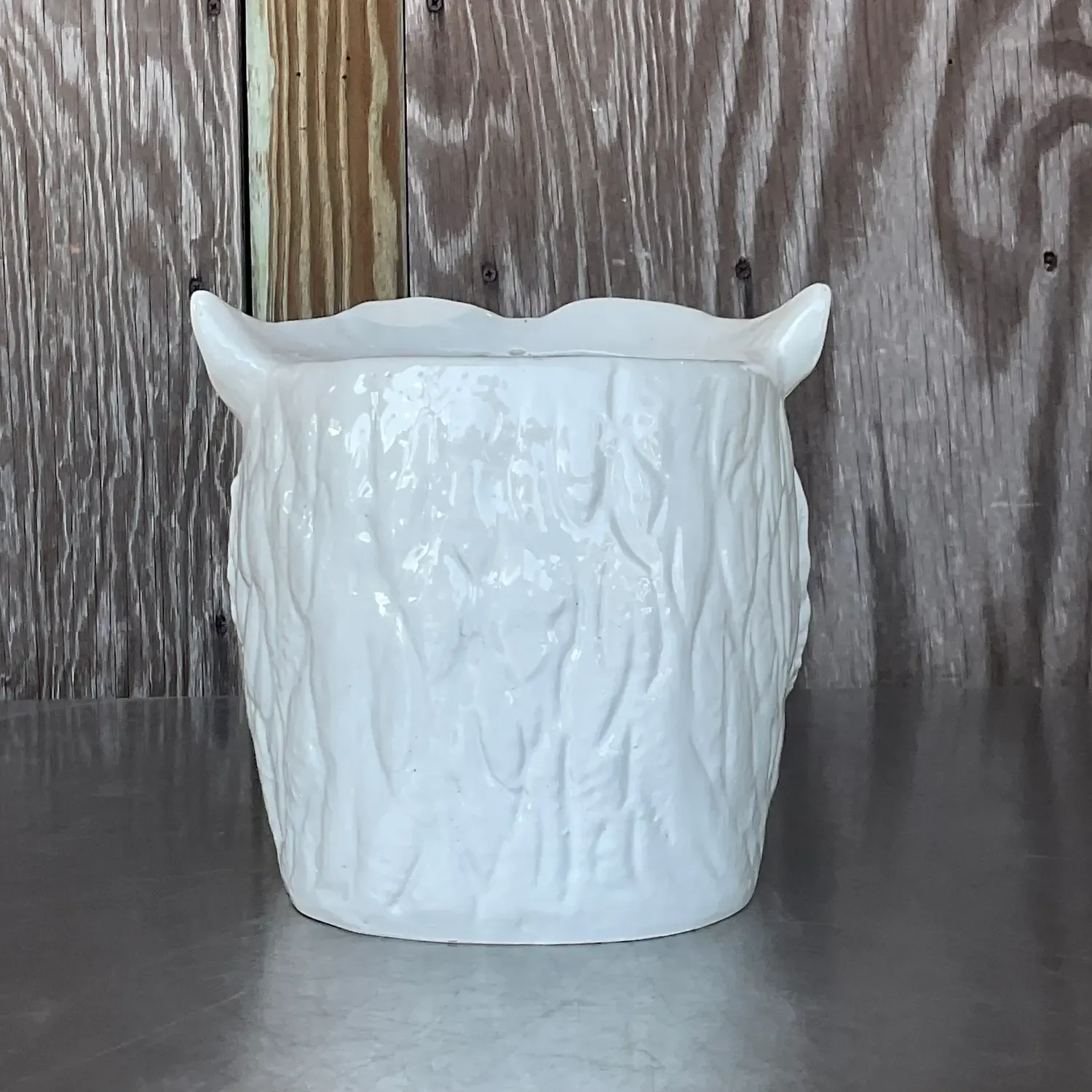 Vintage Regency Italian Hand Painted Owl Cache Pot — additional photo 5