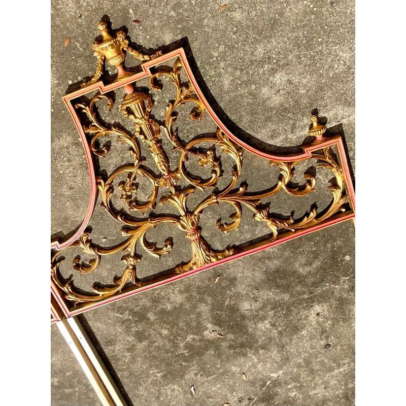 Vintage Regency Italian Palladio Gilt Twin Metal Headboards. - a Pair — additional photo 3