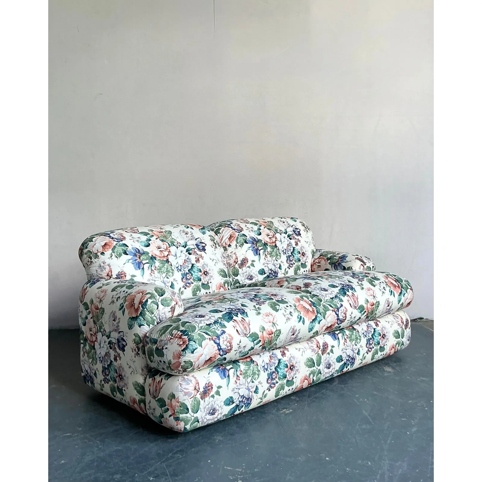 Vintage Regency Judith Norman Printed Floral Loveseat — additional photo 2