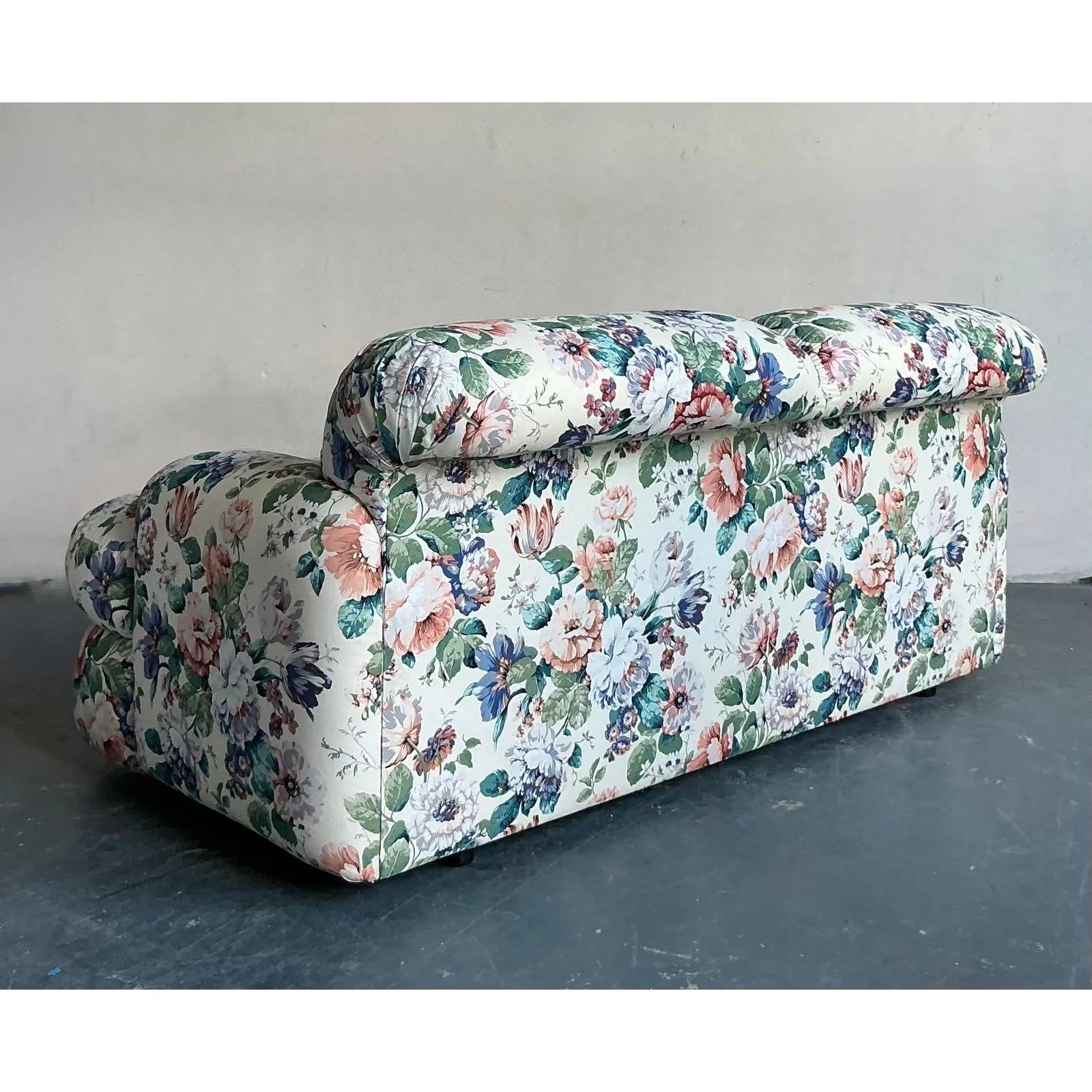 Vintage Regency Judith Norman Printed Floral Loveseat — additional photo 3
