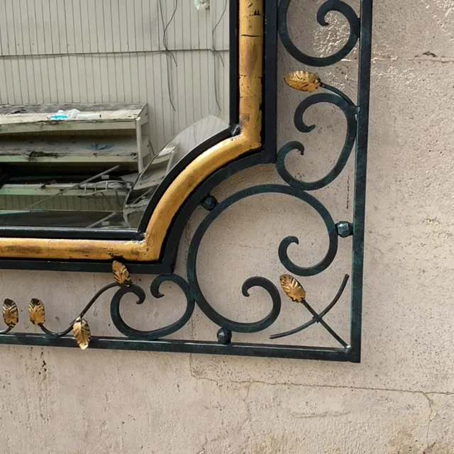 Vintage Regency Labarge Iron and Gilt Mirror — additional photo 1