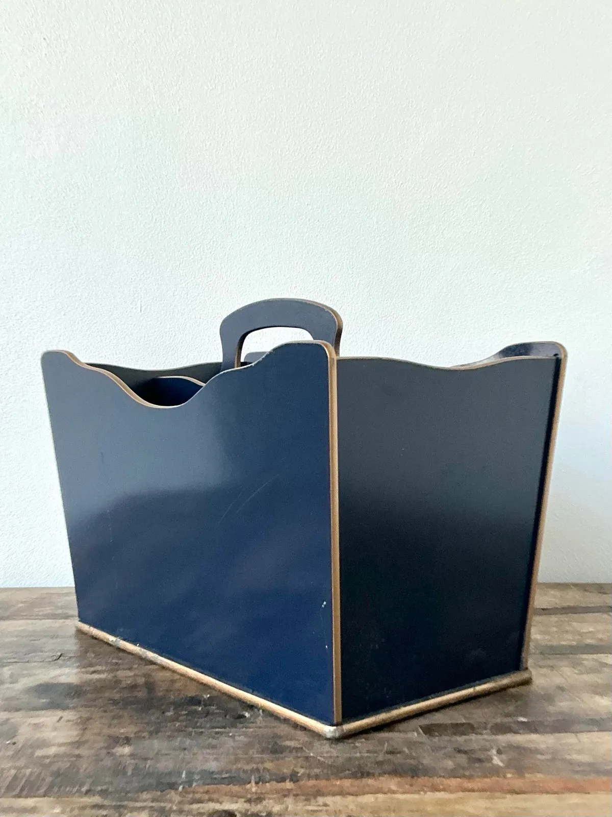 Vintage Regency Lacquered Sail Boat Newspaper Rack