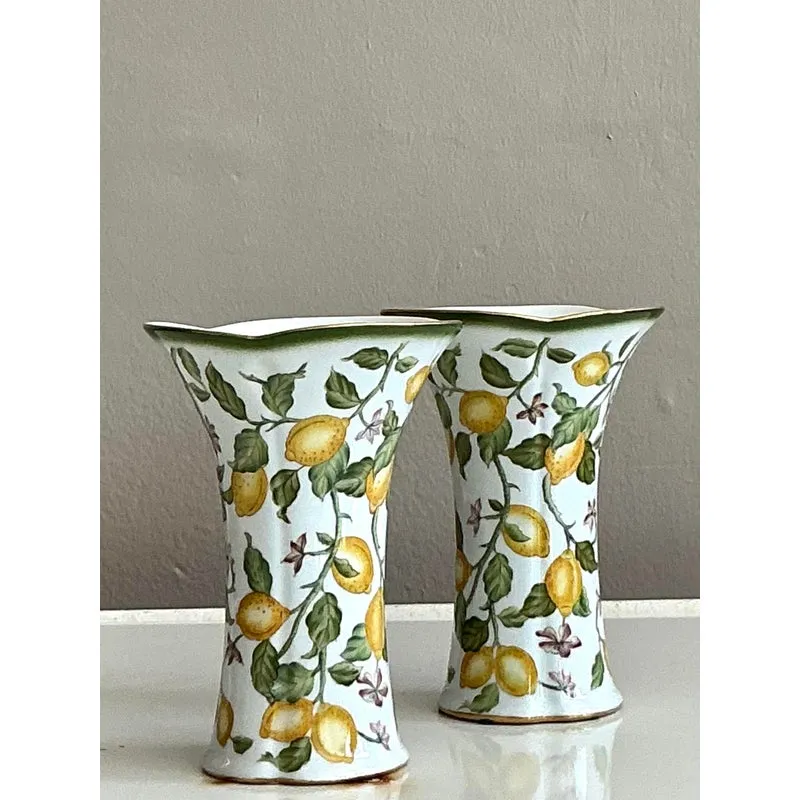 Vintage Regency Lemon Branch Cache Pots - A Pair — additional photo 3