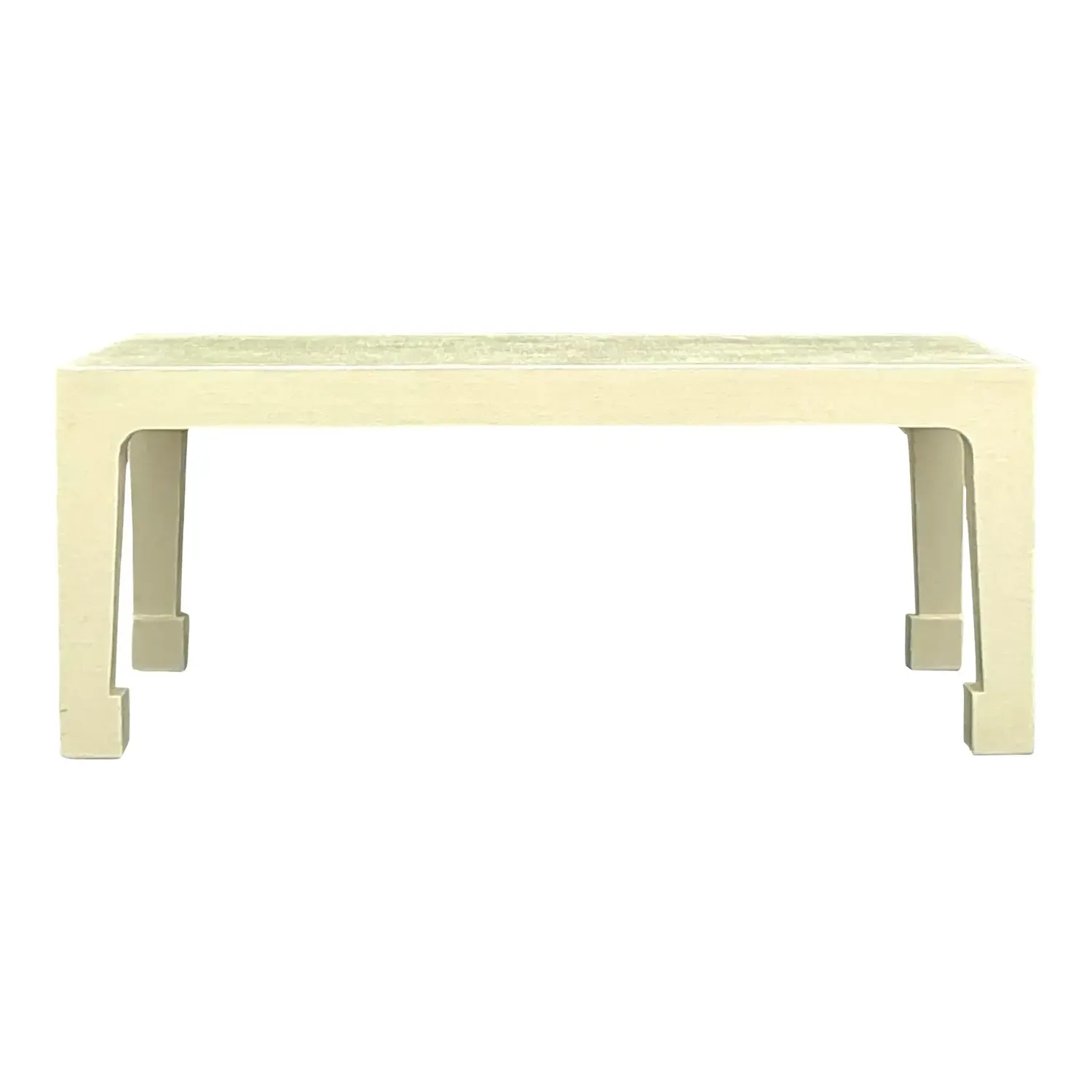 Vintage Regency Linen Wrapped Coffee Table After Harrison Van Horn