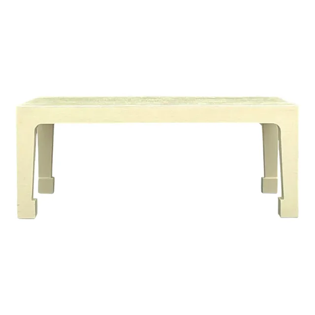Vintage Regency Linen Wrapped Coffee Table After Harrison Van Horn — additional photo 1