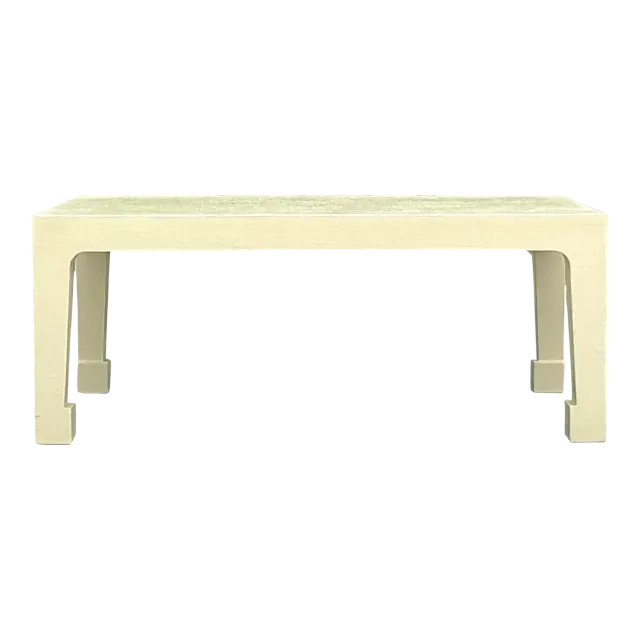 Vintage Regency Linen Wrapped Coffee Table After Harrison Van Horn — additional photo 2
