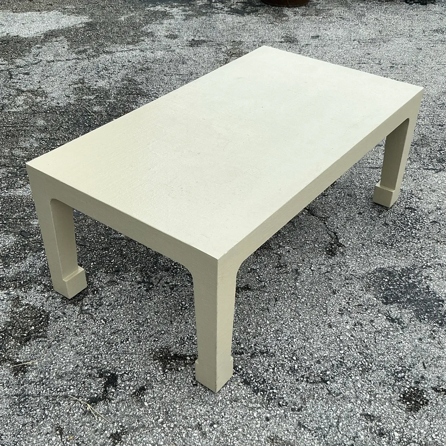 Vintage Regency Linen Wrapped Coffee Table After Harrison Van Horn — additional photo 3