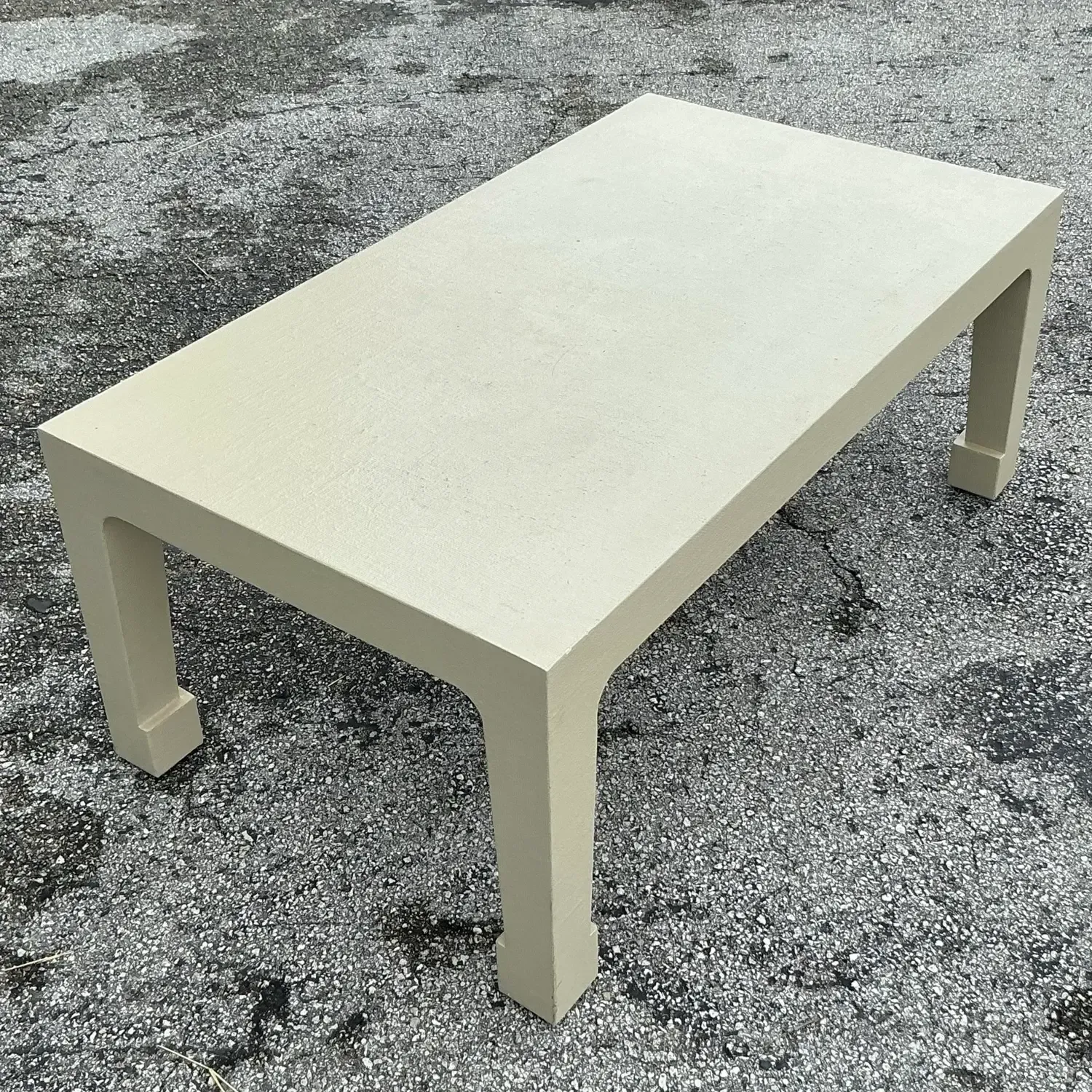 Vintage Regency Linen Wrapped Coffee Table After Harrison Van Horn — additional photo 5