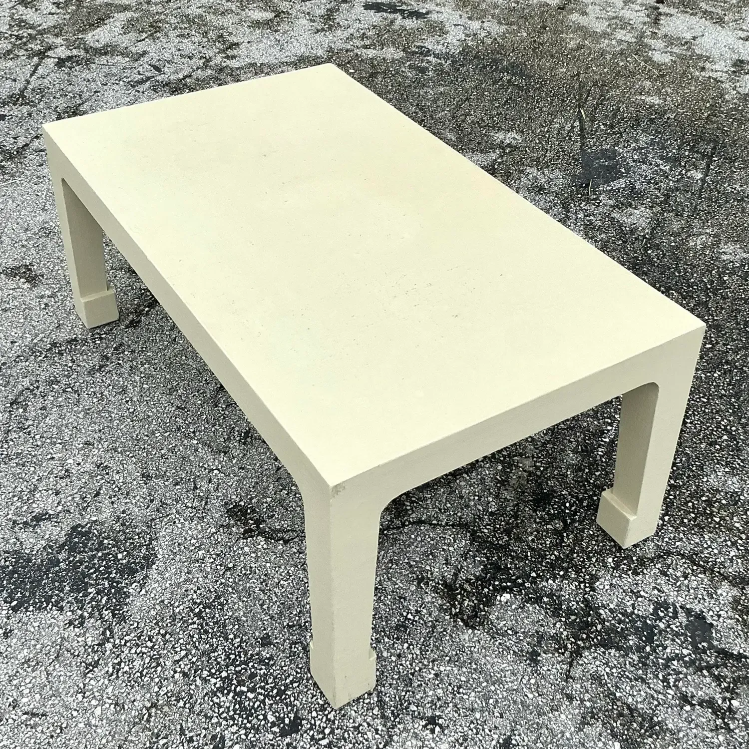 Vintage Regency Linen Wrapped Coffee Table After Harrison Van Horn — additional photo 8