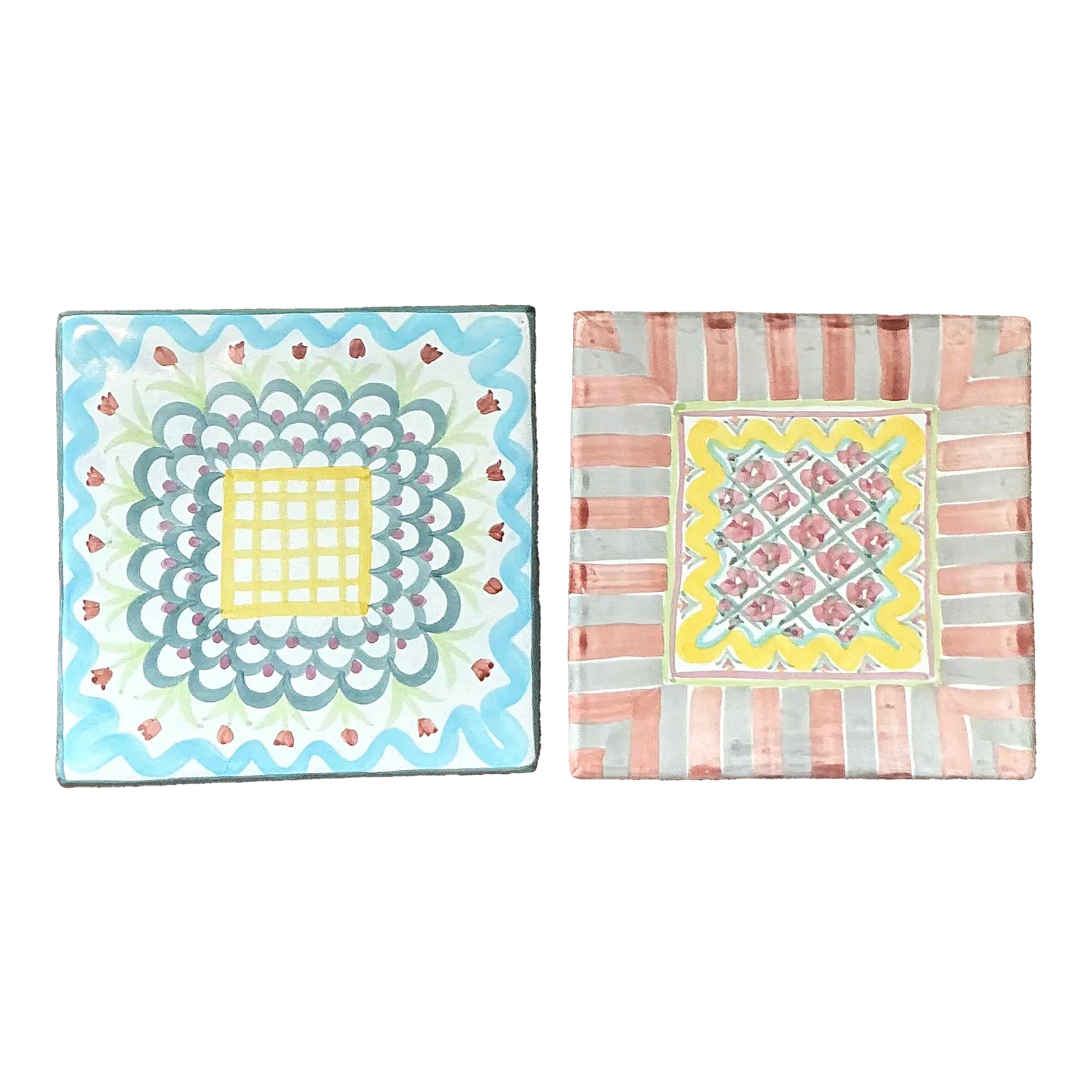 Vintage Regency Mackenzie Childs Ceramic Platters - Set of 2 — additional photo 5