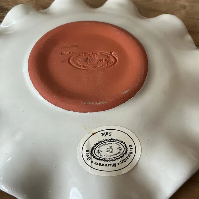 Vintage Regency Mackenzie Childs Glazed Ceramic Ruffle Plates - Set of 2- — additional photo 3