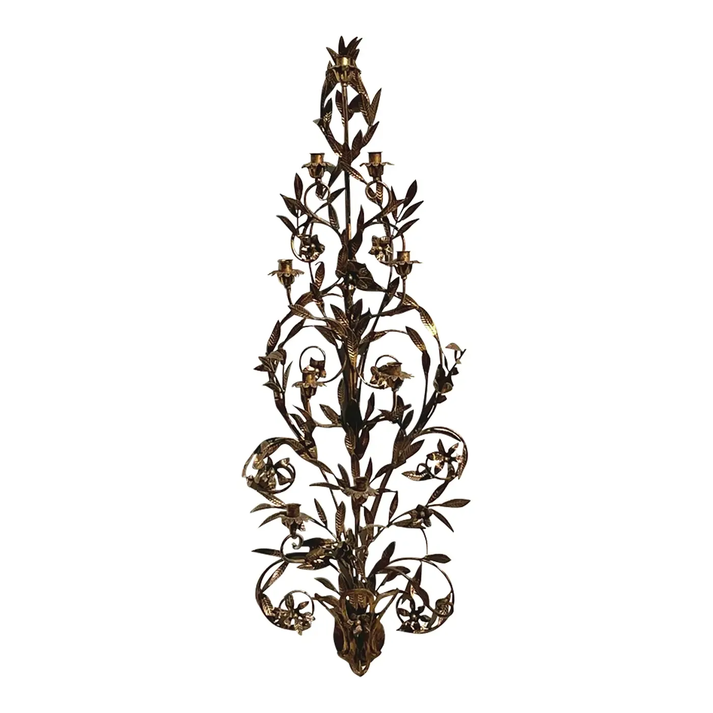 Vintage Regency Maitland Smith Gilt Wall Candle Sconce
