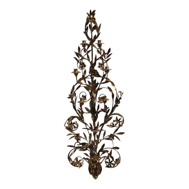 Vintage Regency Maitland Smith Gilt Wall Candle Sconce — additional photo 1
