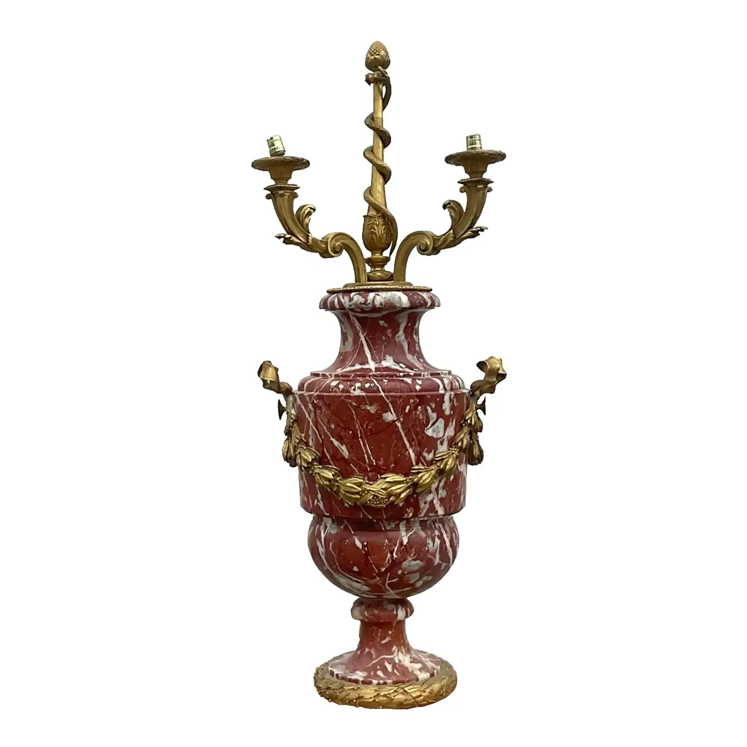 Vintage Regency Marble Palace Urn Floor Lamp