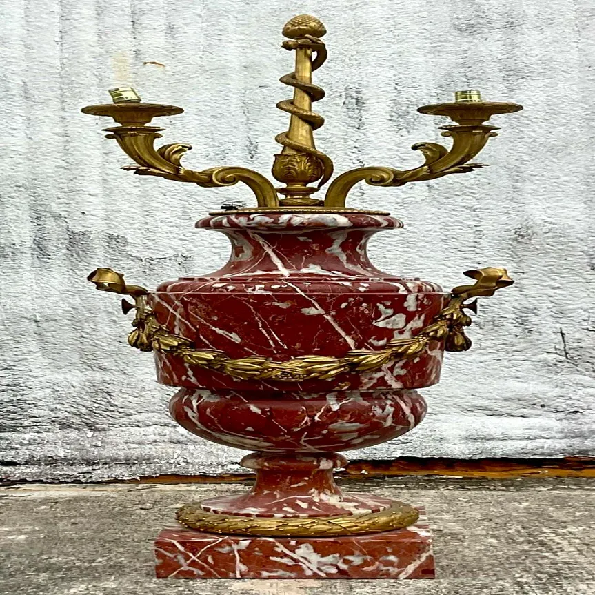 Vintage Regency Marble Palace Urn Floor Lamp — additional photo 6