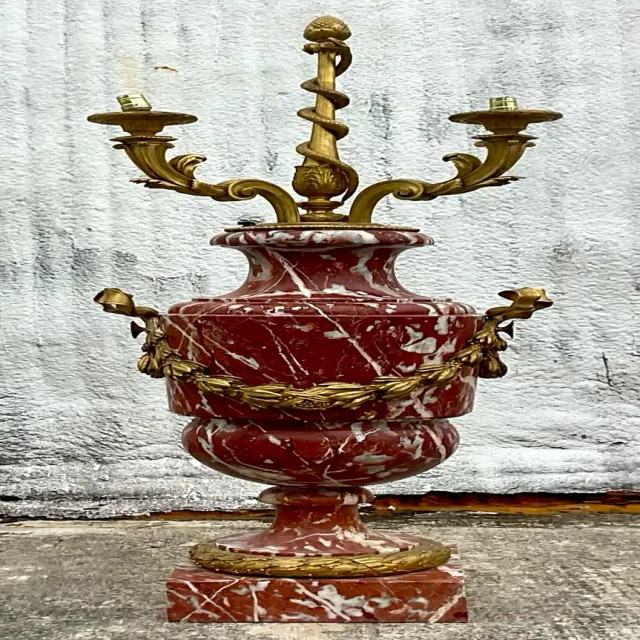 Vintage Regency Marble Palace Urn Floor Lamp — additional photo 6