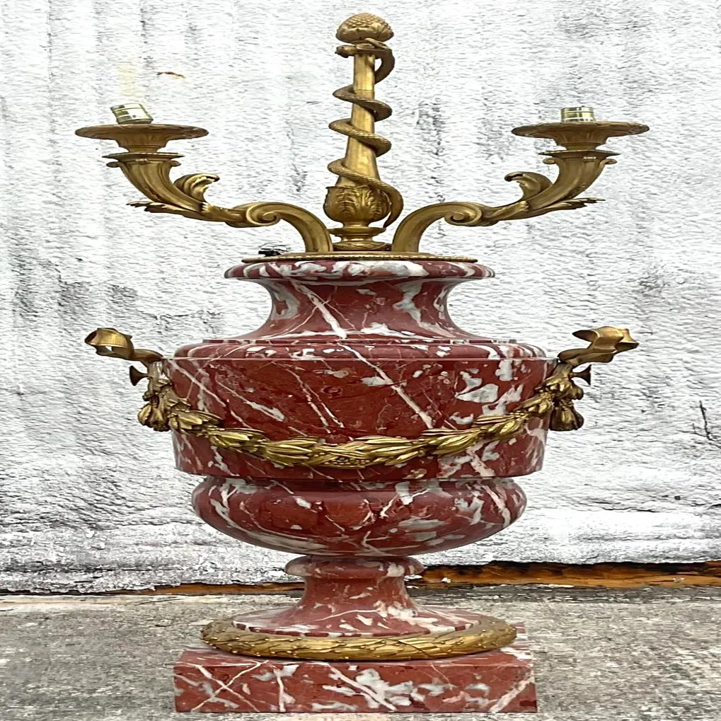 Vintage Regency Marble Palace Urn Floor Lamp — additional photo 7