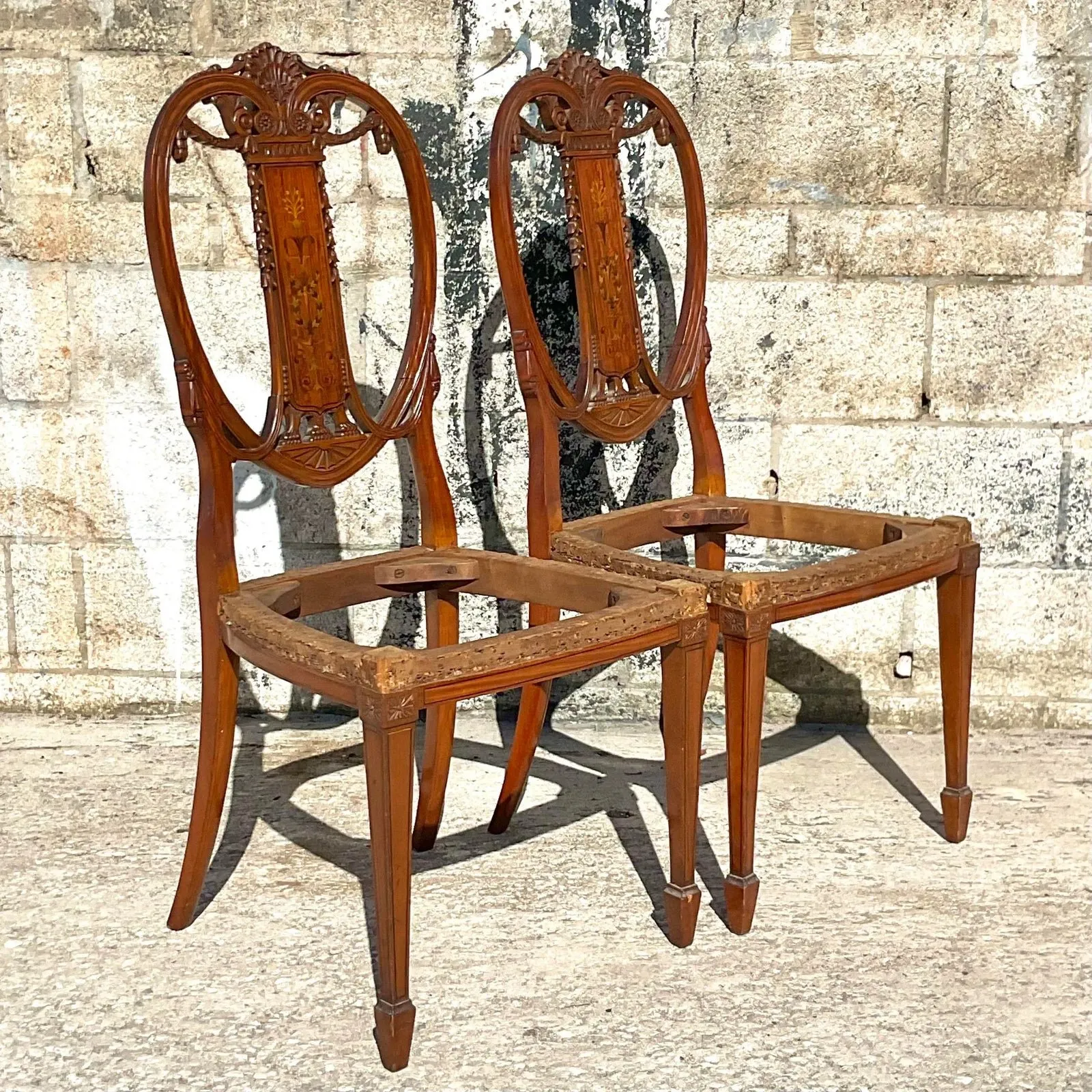 Vintage Regency Marquetry Balloon Back Chairs - a Pair — additional photo 6