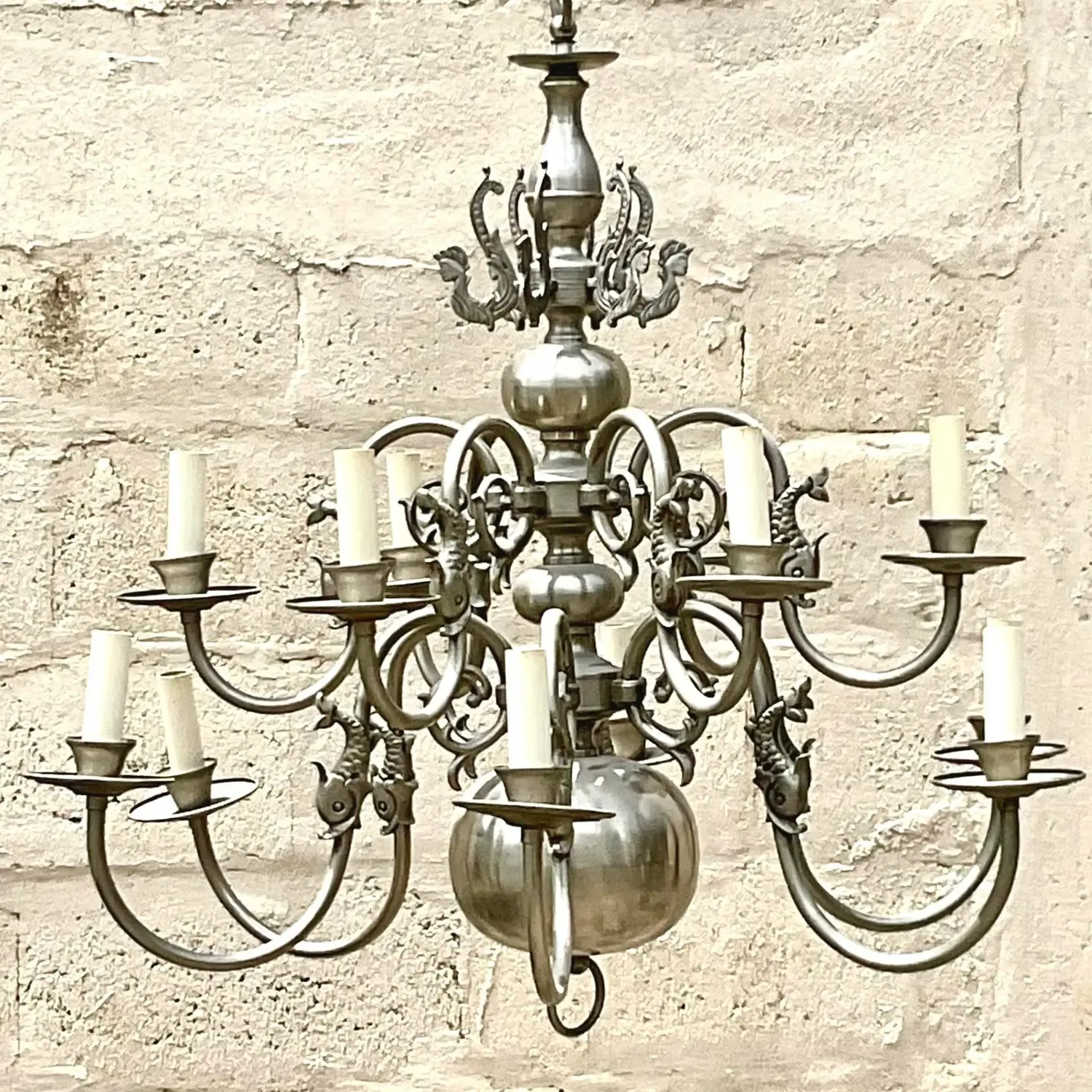 Vintage Regency Mermaid Dutch Boy Chandelier — additional photo 1