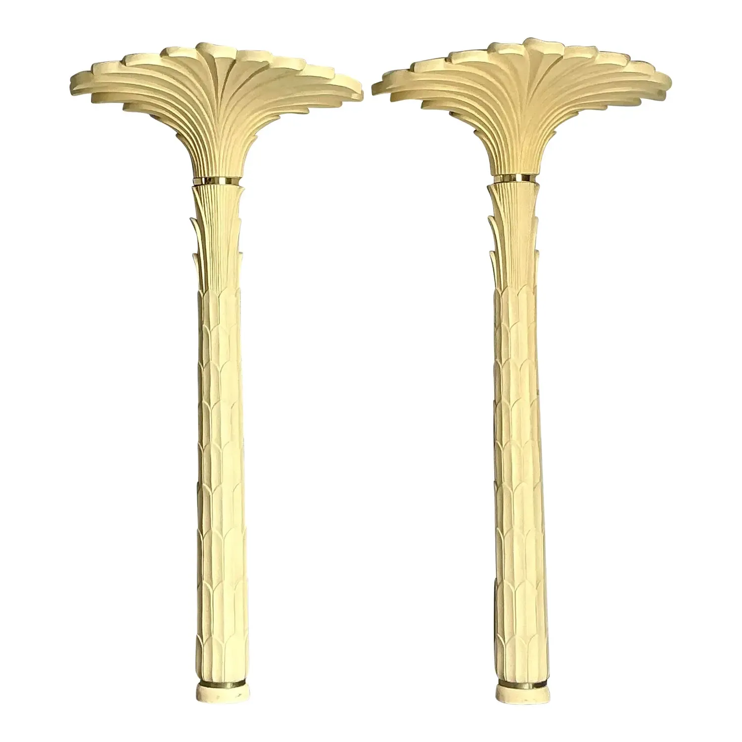 Vintage Regency Molded Resin Palm Torchiere After Serge Roche - Set of 2 — additional photo 1