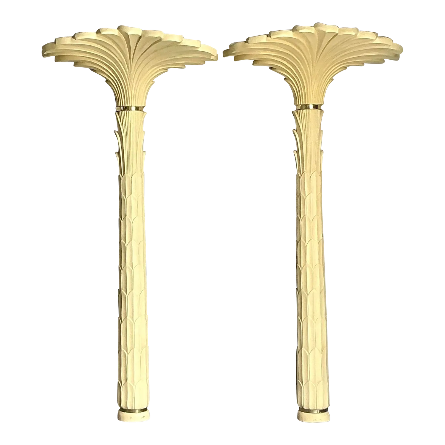 Vintage Regency Molded Resin Palm Torchiere After Serge Roche - Set of 2 — additional photo 2