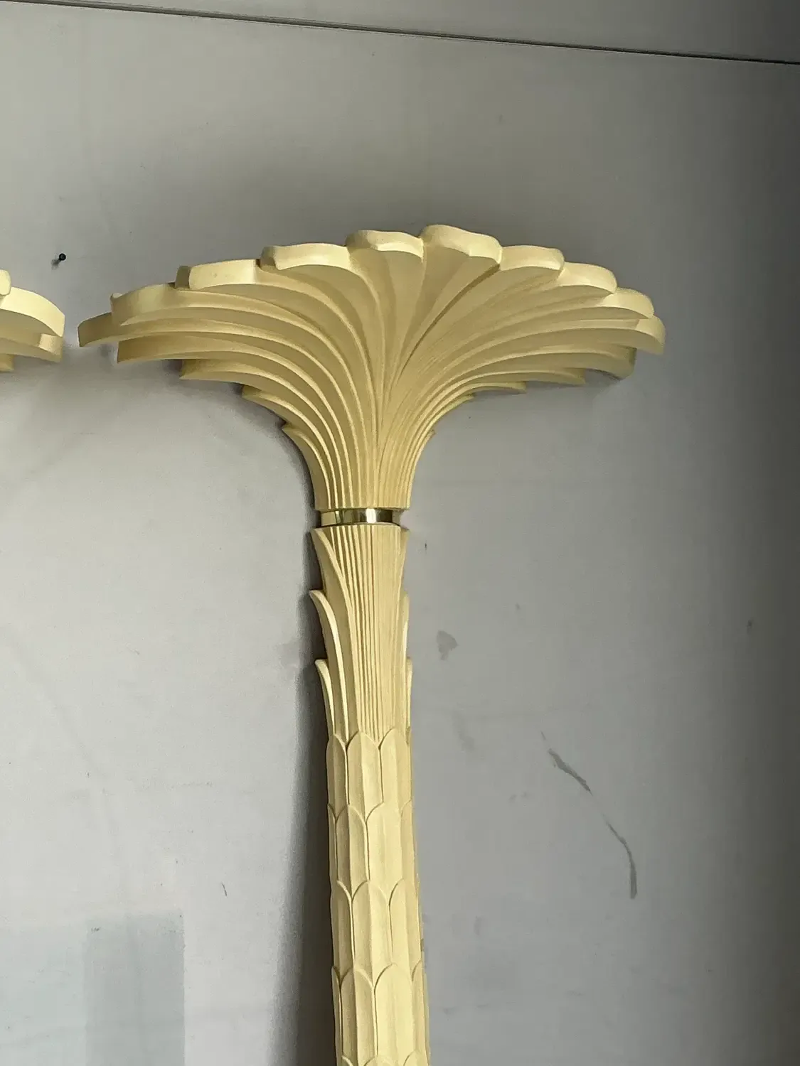 Vintage Regency Molded Resin Palm Torchiere After Serge Roche - Set of 2 — additional photo 8
